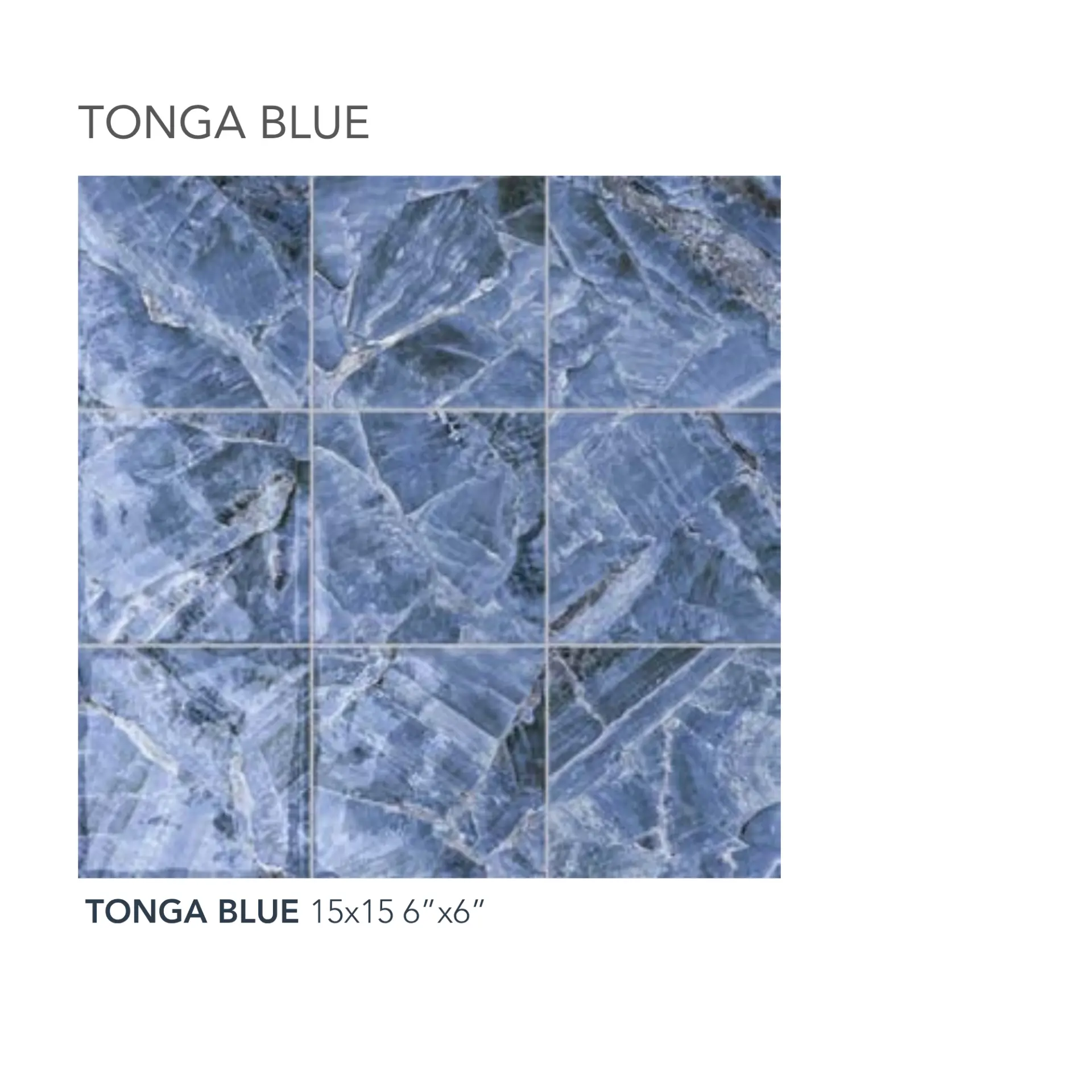 Tonga Blue glossy porcelain pool tile — detail