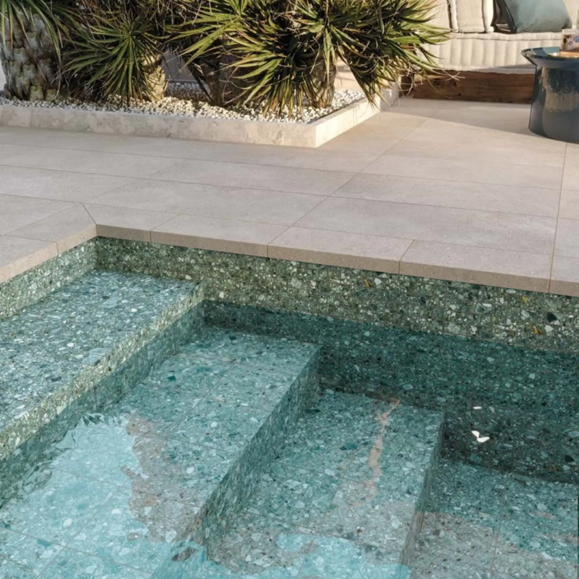 Beach Emerald glossy porcelain pool tile
