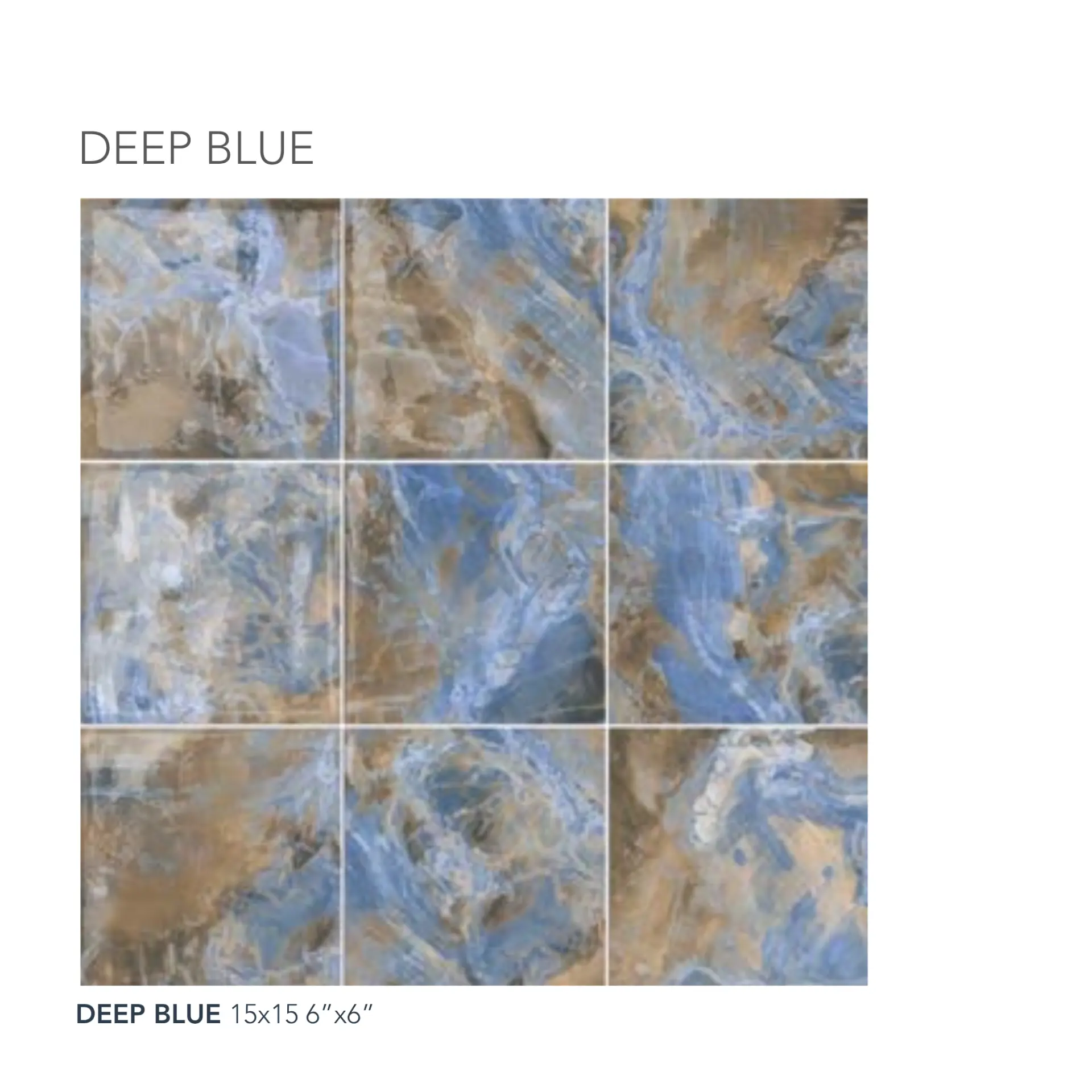 Deep Blue glossy porcelain pool tile — detail