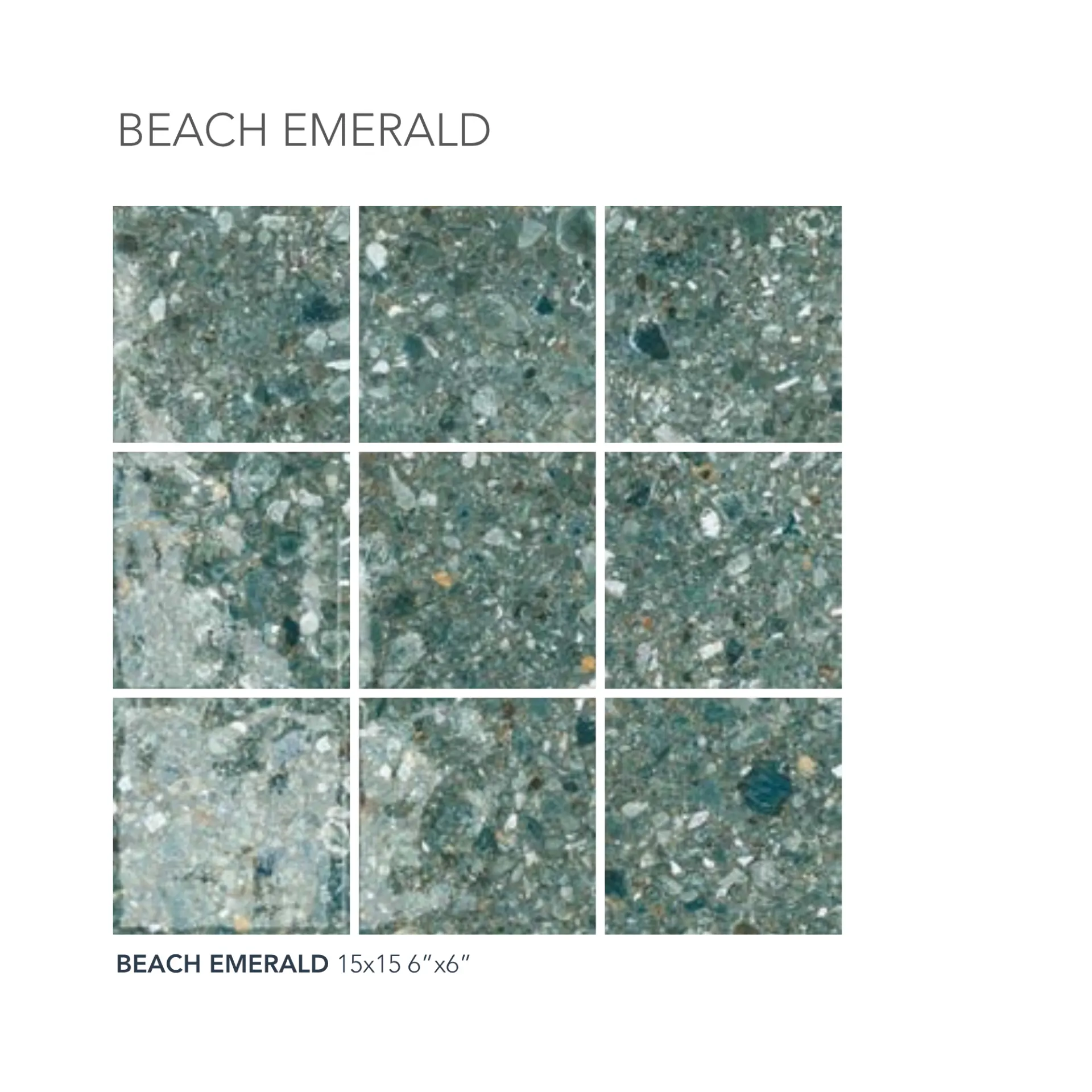 Beach Emerald glossy porcelain pool tile — detail