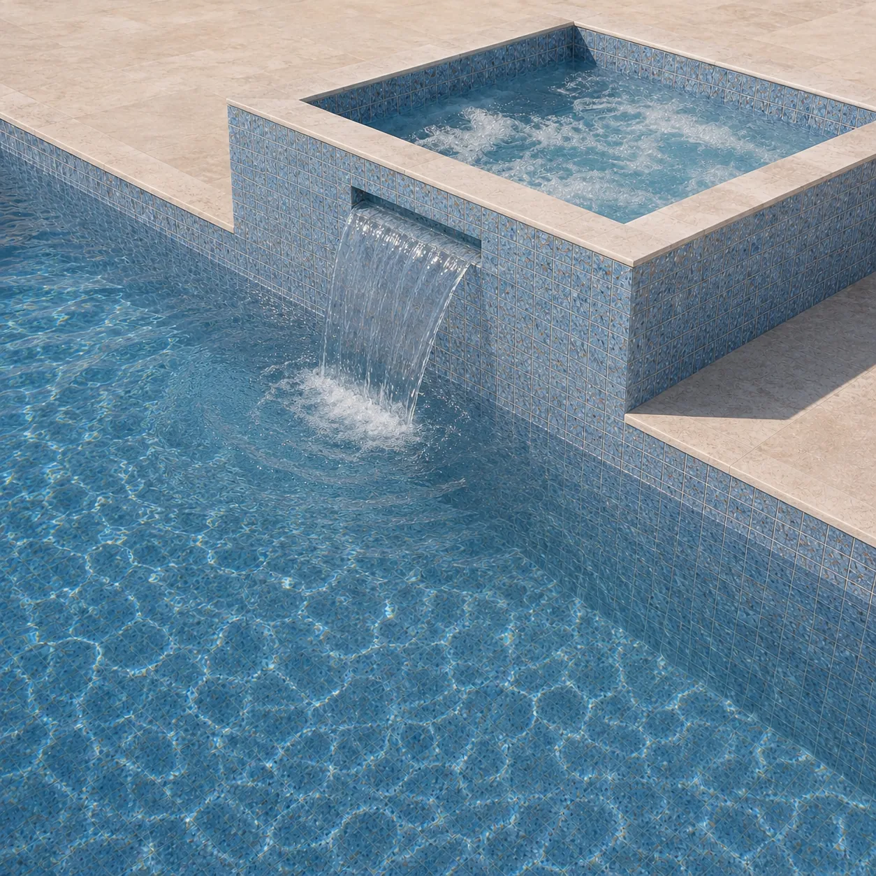 Beach Ocean glossy porcelain pool tile