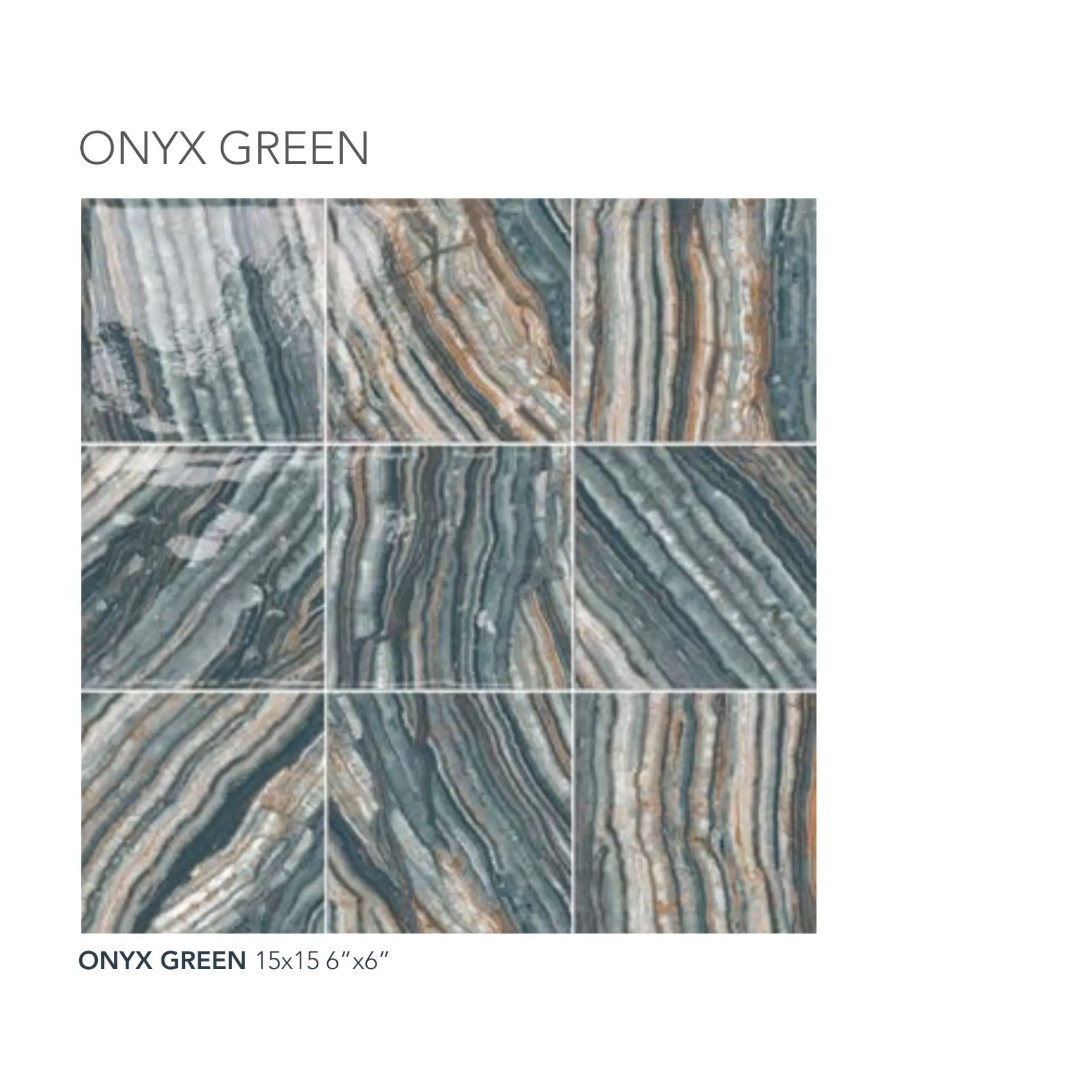 Onyx Green glossy porcelain pool tile — detail