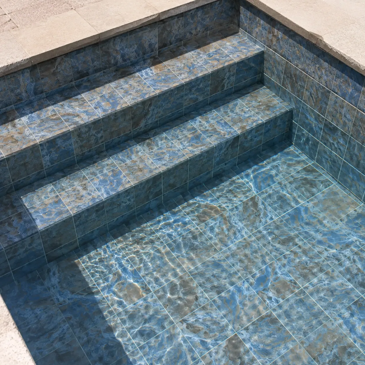 Deep Blue glossy porcelain pool tile