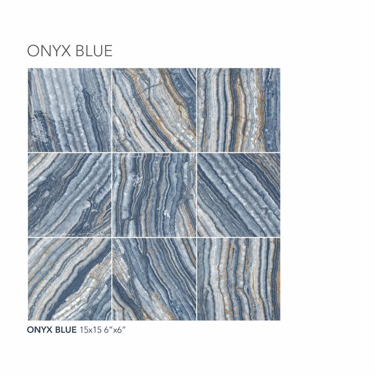 Onyx Blue glossy porcelain pool tile — detail