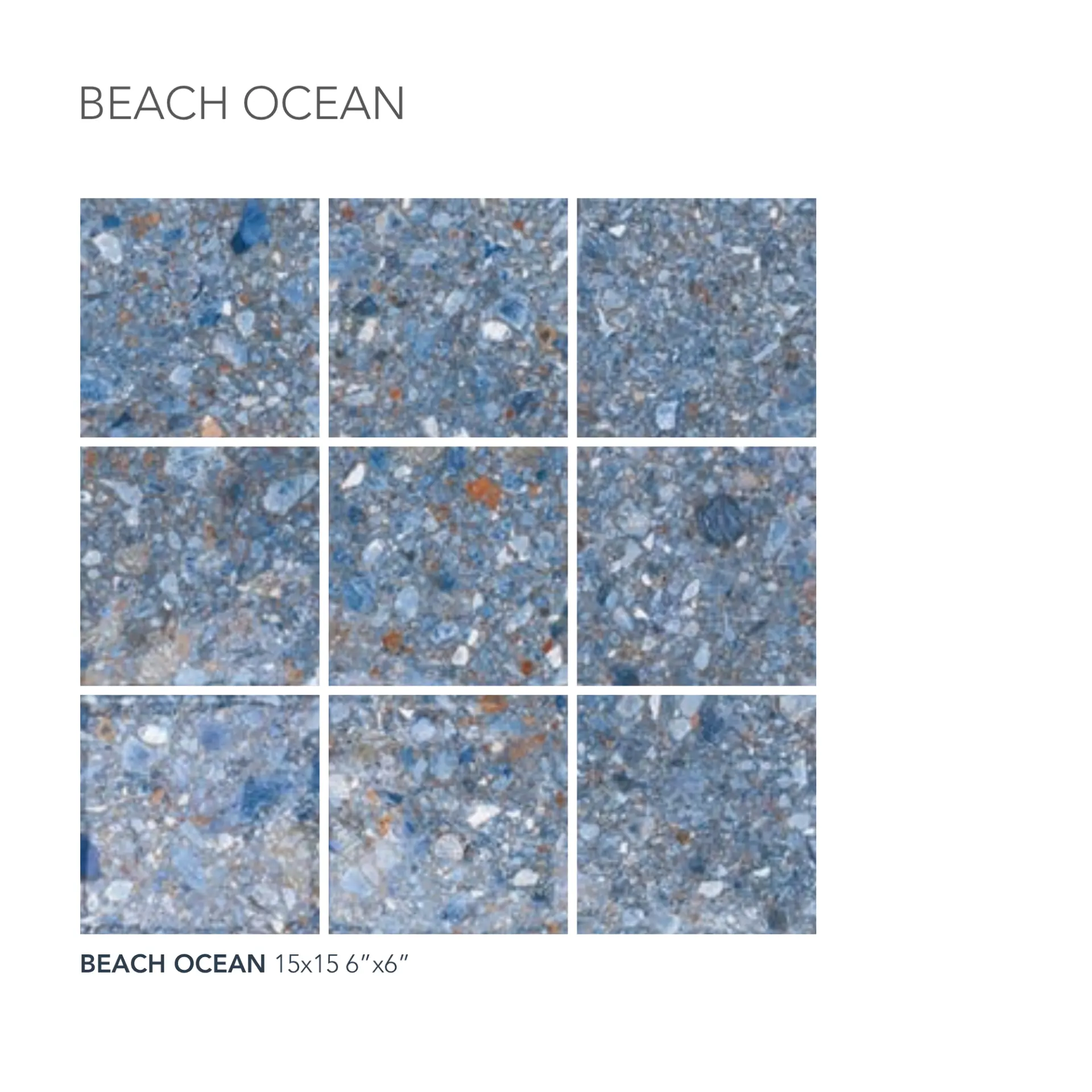 Beach Ocean glossy porcelain pool tile — detail